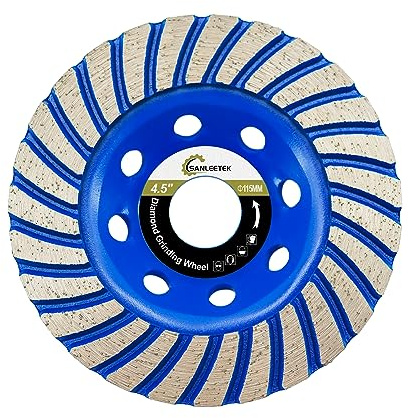 Diamond Concrete Grinding Wheel 115mm - Turbo Row Cup Grinding Wheel for Polishing and Cleaning Granite Marble Concrete Masonry Artificial Stone for Angle Grinder SANLEETEK