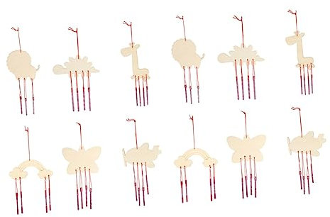Toyvian 12 STK Graffiti-windspiele Heim Dekorative Windspiele Tierische Windglocken Glockenspiel Im Freien Liebe Hochzeit Hölzerne Windglocken Holz Kind Selbstgemacht Dekorative Aufhängung