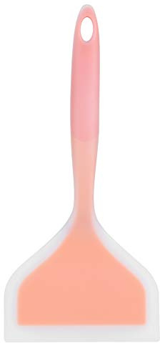 QANYEGN Silicone Shovel, Short Handle Pancakes Shovel, Wide Spatula Turner Nonstick, Tamayaki Pancakes Shovel(Orange handle)