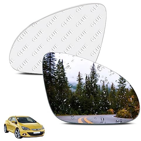 AUTOXBERT Wing Mirror Glass Right Side Convex Fit For Vauxhall Astra J 2009 2010 2011 2012 2013 2014 2015 2016 Driver Side STICK-ON Mirror