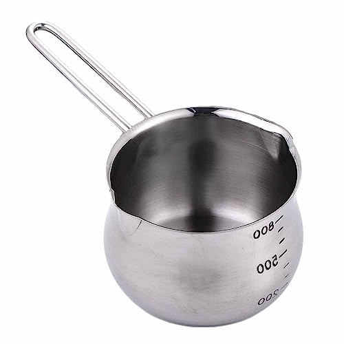 Leadigol 1PCS Stainless Steel Milk Pan,Non-Stick Milk Pot Small Saucepan Cheese Pot With Pour Spout for Kitchen
