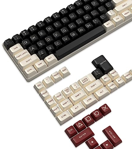 MAMBASNAKE 149 Tasten PBT Double Shot Tastenkappen Set,ASA Profil,ANSI US Layout für TKL/61/68/87/98/104/108 Mechanische Tastatur,Kompatibel mit Cherry MX Gateron Otemu Kailh Schalter(Retro-Rom)