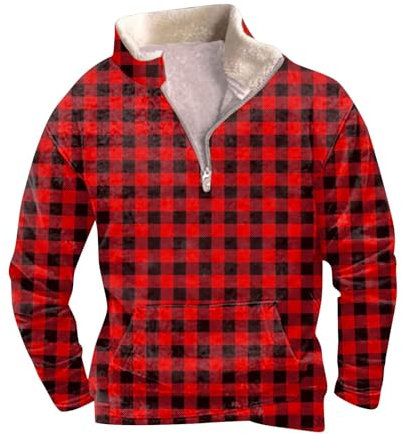 KONG JIMFAN Kapitänsbinde One Love Pullov Teenag Kaputzenjacke Herren Stehkragen Shirt Herren Langarm Mäntel Und Jacken Herren Tunika Volant Herren T-Shirt Set Outdoor Hemden Langarm(Deep Red,4XL)