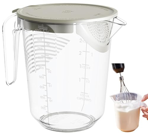 Carafe à mesurer – Verre de cuisson avec poignée graduée – Verre doseur de cuisine pour la cuisine, la pâtisserie, la farine, le sucre