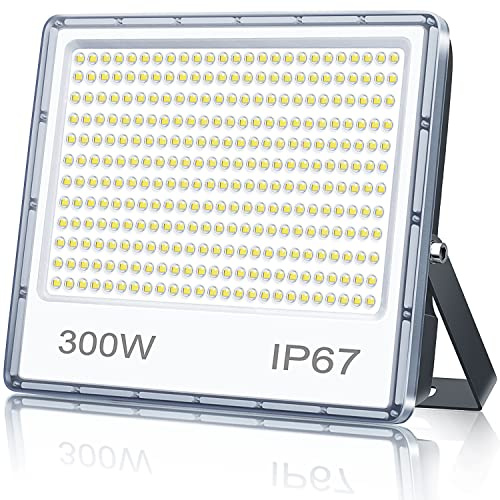 TASINUO Focos LED Exterior 300W 30000LM 6500K Luces LED Exterior 1 Piezas | Blanco Frío IP67 Impermeable 300 LEDs Potente Luz LED Exterior para Jardin Taller Terraza Piscina Garaje Fábrica