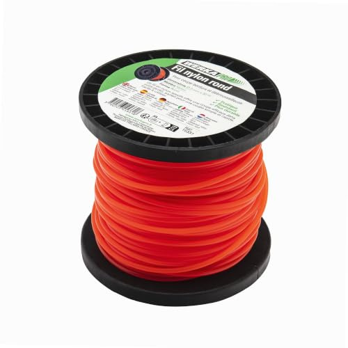 WERKA PRO Fil Nylon Rond pour Coupe-Bordure Ø 2,7 mm Orange | Robuste, durable, usage jardin et extérieur, rouleau de 50 mètres ø 2,7 mm, orange, accessoire jardinage pratique