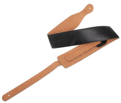 CATIEBYE Leder-gitarren-gurt Mit Plektrenhalter Verstellbarer Schultergurt Gitarre Und Bass Inklusive Ersatzpolsterung Und Staufach Für Drei Plektren