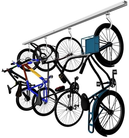 E-Z Garage Storage Bike Slide Pro Ceiling Bike Rack – Holds 4 Bikes, 300 lb