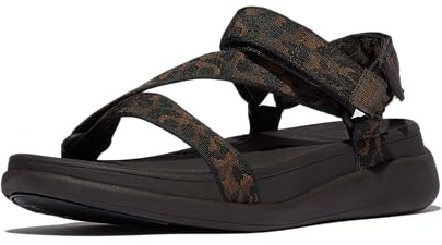 Fitflop dam F-Mode Go Leopard Adjust. Webbing Z-remsandaler, Chokladblandning, 41 EU