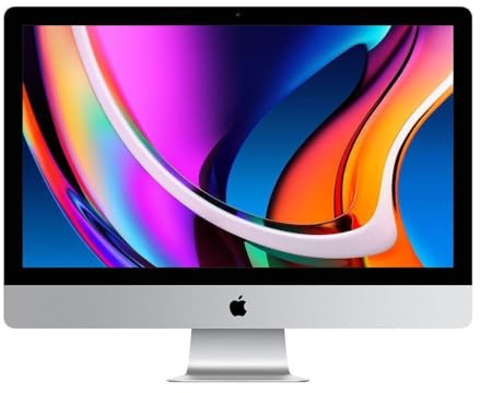 Apple iMac 2020 mit 3,8 GHz Intel Core i7 (27 Zoll, 16 GB RAM, 512 GB SSD-Speicher Radeon Pro 5500 XT) Silber (Generalüberholt)
