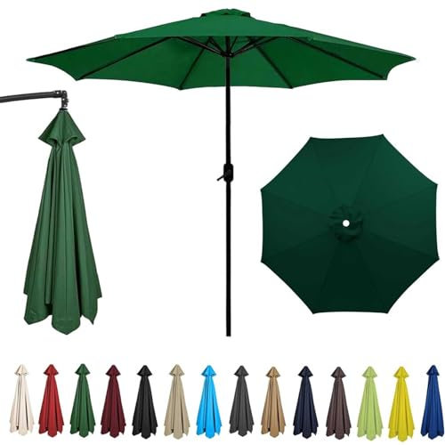 Generisch Funda de repuesto para sombrilla de terraza, 200 cm, 270 cm, 6 costillas, 8 costillas, protección UV, funda de tela para sombrilla de playa resistente
