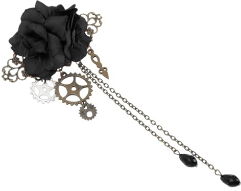 Gothic Haarschmuck Haarklammer mit Mechanischem Gear und Rosen-design Einzigartiges Accessoire Halloween Cosplay Hochzeiten und Partys Langlebig für Mädchen und Damen