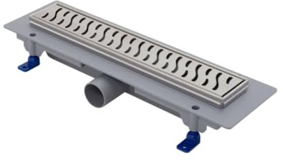 SCHWAB VIBE Duschränna, rostfritt stålram – 450 mm rutnät, 40 mm avlopp, höjd 65 mm (justerbar 65–87 mm), 15 mm ram, 35–38 l/min flöde (EN 1253-2), K3 bärkraft (300 kg), svart