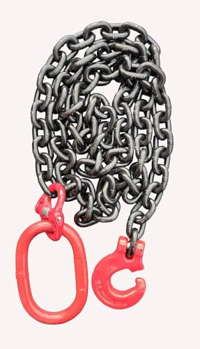 Forstkette Rückekette Chokerkette 13mm 10000daN Nutzlänge: 2m Forsthaken Aufhängering GK8 schwarz lackierte Kette nach EN818-2 hochfest und geprüft