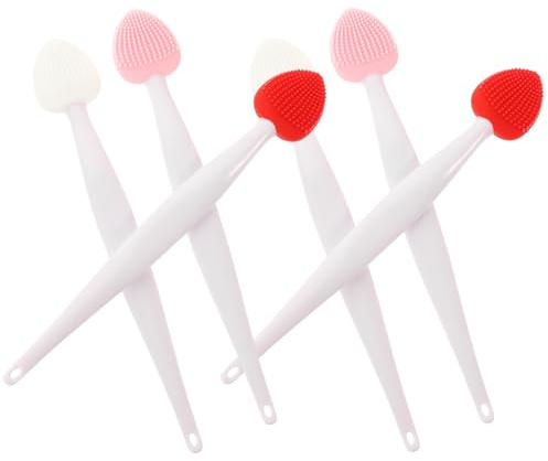 Stück Manuelle aus 6, Gesichtsreinigungsbürste Silikon für Nasenpflege | Doppelseitig, Tragbar und Leicht, Geeignet für Lippenpeeling Sowie Gezielte Reinigung im Alltag, Kompakt