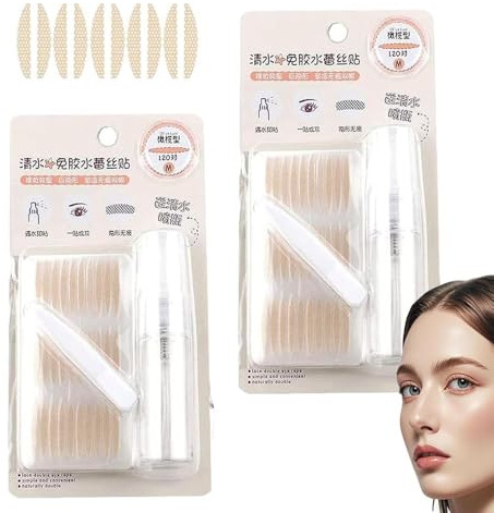 Glue-Free Invisible Double Eyelid Sticker,Eye Lid Tape For Hooded,Waterproof Invisible Double Eyelid Tape Fiber Lace Eyelid Lifter Strips for Natural Makeup (Natural(M)-2PCS, Same style)