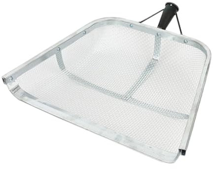 Pelle À Tamis De Jardin - Pelle À Grains en Acier Inoxydable | Outil De Collecte pour Tamiser Le Sol | Tamis À Sable en Métal Robuste | Passoire De Récolte | Outil De Collecte Multifonctionnel