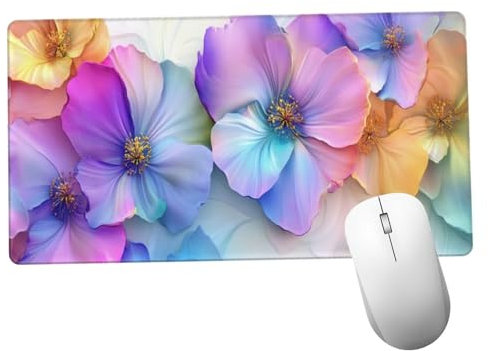 Morado Alfombrilla Ratón 1400x600x3mm Alfombrilla Raton XXL Grande con Base de Goma Antideslizante, Lavable, Accesorios Gaming Flor, Ordenador Gamer Regalos, Mouse Pad Gaming Mejora La Velocida Y1296