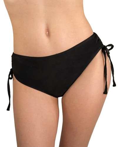 MYLILY Braga Bikini Mujer con Cordones | Braga Bikini Negro Mujer | Bragas Bikini baño con Volantes | Bragas de Bikini (L)