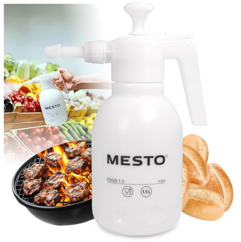 MESTO Food Drucksprüher 1,5L | Lebensmittel Sprühflasche | Sprüher für Lebensmittelkontakt | Ideal zum Smoken & Befeuchten von Grillgut