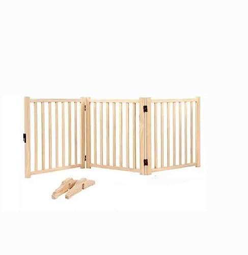 GYKOZY Valla para Perros pequeños y medianos, Valla para Puerta, Valla Interior para Perros, Puerta Plegable de Aislamiento de Madera, para casa, escaleras, Puerta