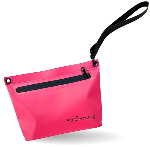 Schmierzeug Kosmetiktasche - praktische Schminktasche, Kleiner Kulturbeutel - extra leicht zu reinigen, spritzwasser abweisend & robust, in Farbe Hot Berry