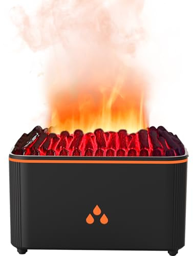 LtYioe 160 ml Mini-Luftbefeuchter, Ultraschall-Kaltnebel-Luftbefeuchter, Aromadiffusor in Form eines Brennholzes für Ätherische Öle, 7-farbiges Licht, automatische Abschaltfunktion,BPA Free