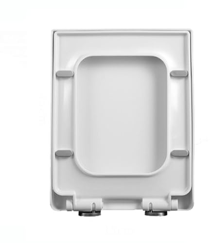 Asiento de Inodoro Cuadrado con Cierre Suave, 45 x 35 cm, Fabricado en PP. Fácil de Limpiar, Cierre Lento, liberación rápida.