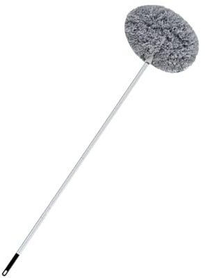 Plumero de plumas largas – Limpiador de microfibra para ventilador de techo flexible, plumero telescópico extensible | Plumero de ventilador de techo con tapa de silicona suave con poste largo para
