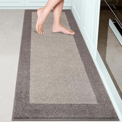 DOMUSTEX Waschbar Teppich Läufer 60 x 178 cm, küchenteppich, Schmutzfangmatte Innen, rutschfeste Fussmatte für Badezimmer, Schlafzimmer, Flur, (Rollenverpackung)