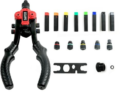 CCLIFE Nietmutternzange 3in1 Set M3–M10 für Blindnietmuttern | Ergonomische Griffe für komfortables Arbeiten an Metall, Fahrzeugen und in der Werkstatt mit Nietmuttern von M3 bis M10