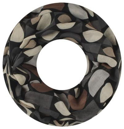 Majea Damen Loop Schal Schlauchschal Halstuch (880020) (schwarz 8)