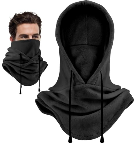 Joyoldelf Thermal Balaclava Face Mask Outdoor Sports Mask Hood Hat (Black)