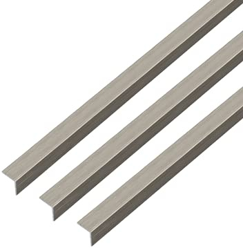 Alberts 499440 Winkelprofil | selbstklebend | Aluminium, edelstahldesign, dunkel | 1000 x 15 x 15 mm | 3er Set