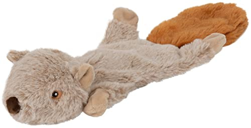 Dehner Wild Nature Hundespielzeug Flat Squirrel, mit Quitscher, Länge 45 cm, Polyester, braun