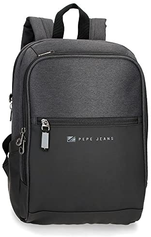 Pepe Jeans Jarvis Zaino per portatile regolabile fino a 12 nero 25 x 36 x 10 cm Poliestere con dettagli in finta pelle 9 l