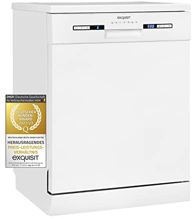 Exquisit START Geschirrspüler 60 cm, 13 Maßgedecke, Unterbaufähig, 11 Liter, Startzeitvorwahl, Restlaufanzeige, 7 Spülprogramme, GSP9313-030E weiss