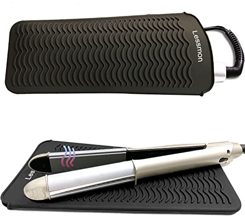 Lessmon Hitzebeständiger Mattenbeutel für Styling-Tools, 28,5x14cm, Schwarz | Passend für Lockenstäbe & Glätteisen, Hitzebeständiges Material, Schützt Werkzeuge vor Staub & Kratzern, Kompakt für Reisen