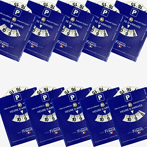 10 Disques Bleus Adhésifs de Stationnement Zone Bleue | Fabriqué en France | Facile Autocollant et Durable | Accessoires Auto Voiture