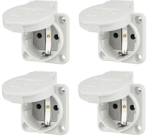 4er Pack, Unterputz Einbausteckdose IP54 50x50mm