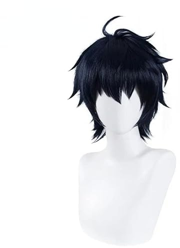 Anime Cosplay Seraph of the end Perücken für Yuichiro Hyakuya Kurze Schwarze Lockige Haar Rolle Spielen Party Halloween Perücke Perücke kappe