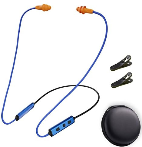 Cuzabe Bouchons d'oreille Bluetooth pour le travail, tour de cou, écouteurs intra-auriculaires sans fil, réduction du bruit, écouteurs intra-auriculaires avec micro et commandes, écouteurs étanches