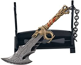 1 pc God of War Guerre Chaos Lame Tonnerre Marteau Hache Épée Arme Modèle Porte-clés avec Présentoir pour