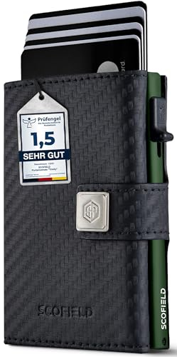 SF SCOFIELD Geldbörse Herren mit Münzfach | Portmonee Herren Klein 9-11 Karten | Geldbeutel RFID Schutz | Portemonnaie | Wallets for Men | Smart Wallet | Kreditkartenetui | Slim Wallet | Kartenetui