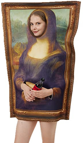 Syfunlv Halloween Party Lustiges Outfit,Mona Lisa Kostüm,107 * 72cm Erwachsener Mona Lisa Wandkostüm Kostüm Cosplay Kostüm Lustige Party Outfit Halloween Kleidung Einheitsgröße