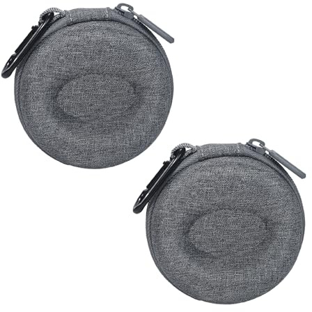 MEMOFYND Caja de almacenamiento para relojes de color gris, 2 unidades, con mosquetón, portátil, impermeable, adecuada para la mayoría de los relojes (gris)
