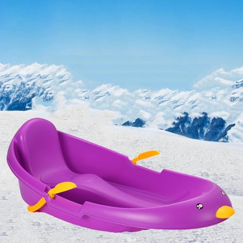 Thickened Wear-Resistant Sled, Winter Sled, Children's Snowboard Sled, Plastic Sled, Adult Sled with Backrest
