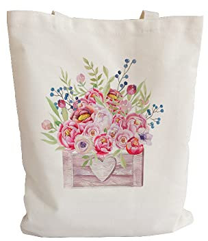 Kinde Jutebeutel Blau Lila Rosa Tote Bag Baumwolle Hanf Stoffbeutel Große Kapazität Stofftasche Faltbar Jutetasche Langlebig Baumwolltasche Bedruckt Stoffbeutel zum Bemalen Waschbar 30x40cm/1 Pcs