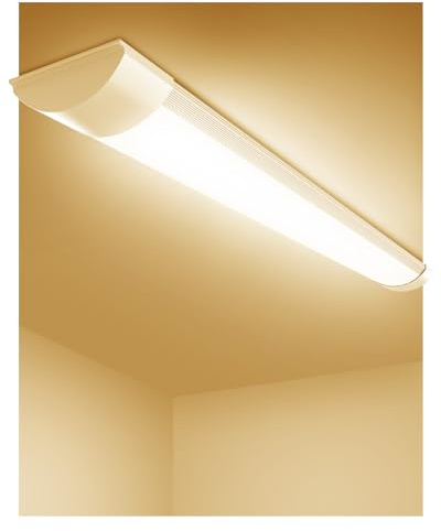 Sararoom 4FT LED Betten Lights, 30W 3000LM LED Garage Lighting - 3000K Warm White Tube Bar Light & Shed Lights | Low Profile Wall or Ceiling Surface Mounted Fitting for Office, Workshop, Kitchen, Loft