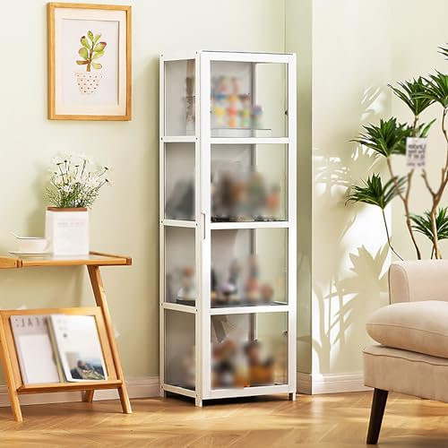 CHAANG Vitrinenschrank Sammlervitrine setzkasten vitrinenschränke vitrine hängend standvitrine Display case vitrine glasvitrine stehend abstellschrank schließfachschrank 42cm/16.5in/4F White